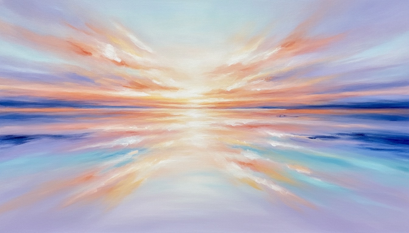 An abstract field of soft glowing horizontal color gradients, ambient and weightless